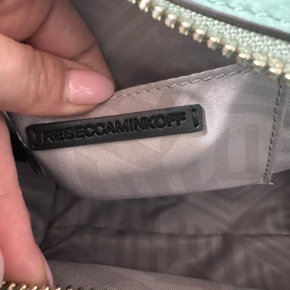 Rebecca Minkoff Side Zip Mini Reagan Tote Cross Body - Teal - NWOT - Picture 5 of 15
